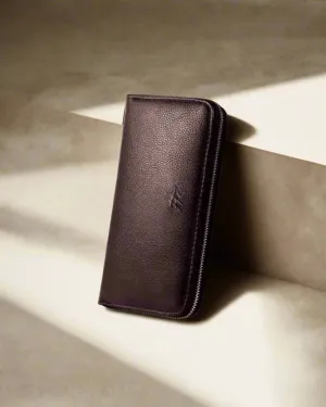 2H Brown Leather Unisex long wallet