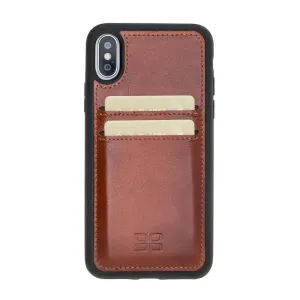 Flexible Leather Back Cover with Card Holders for Apple iPhone X Series