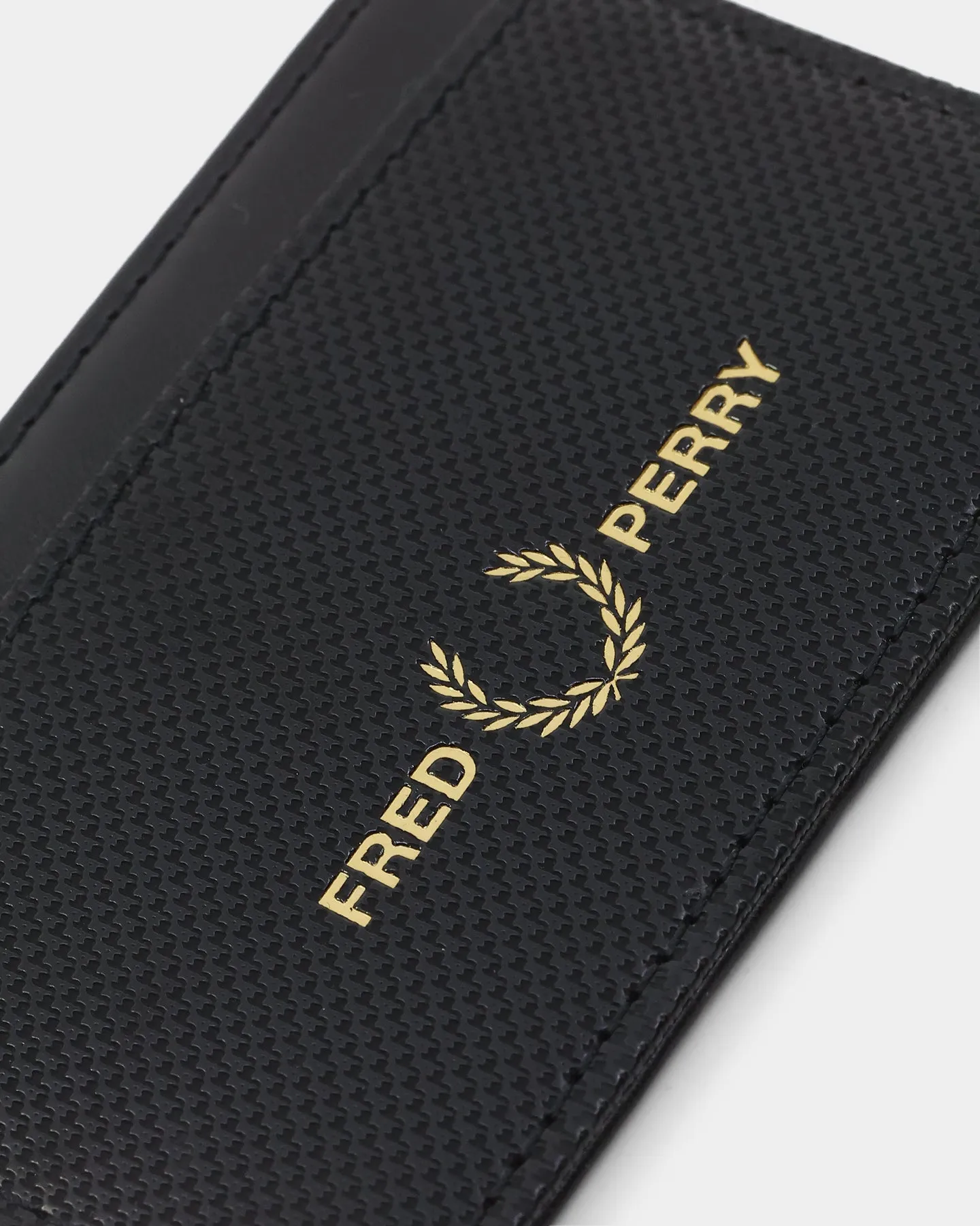 Fred Perry Pique Textured Card Holder Black