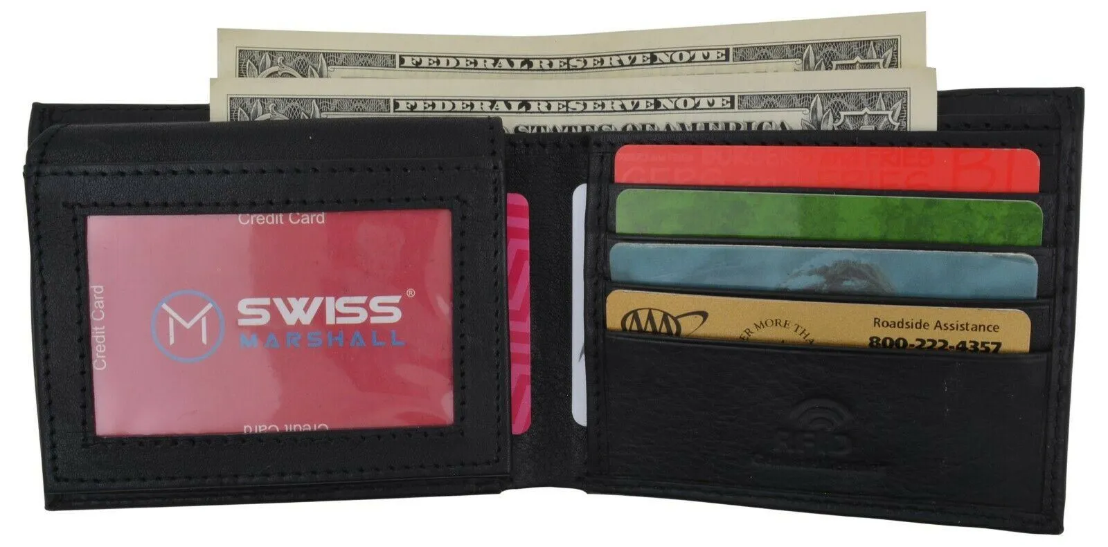 Genuine Leather Minimalist Bifold Wallets For Men RFID Blocking Slim Mens Wallet