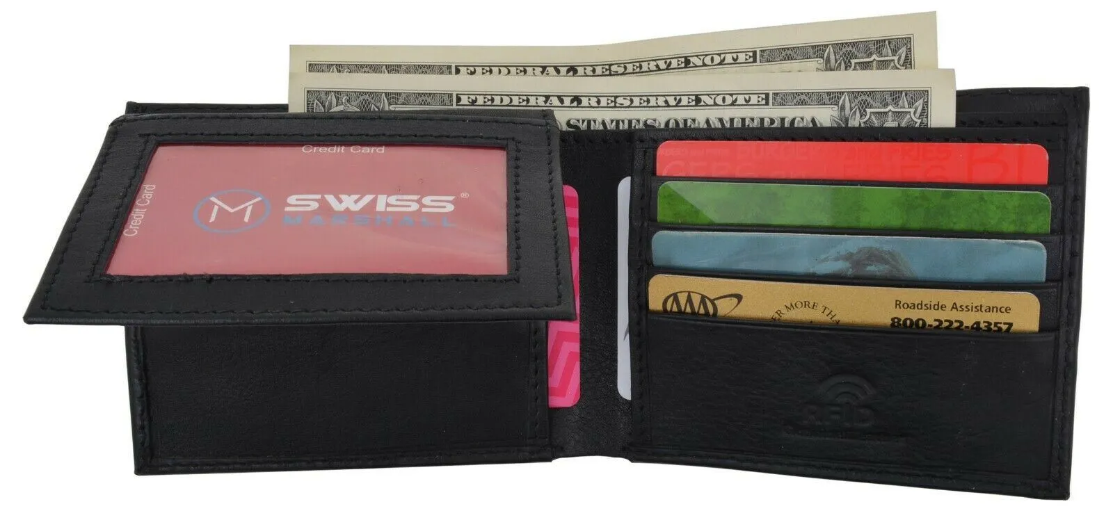 Genuine Leather Minimalist Bifold Wallets For Men RFID Blocking Slim Mens Wallet
