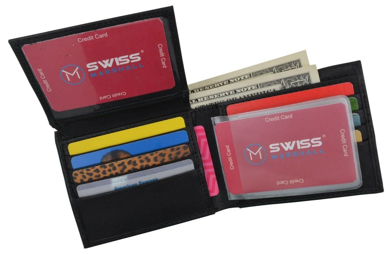 Genuine Leather Minimalist Bifold Wallets For Men RFID Blocking Slim Mens Wallet