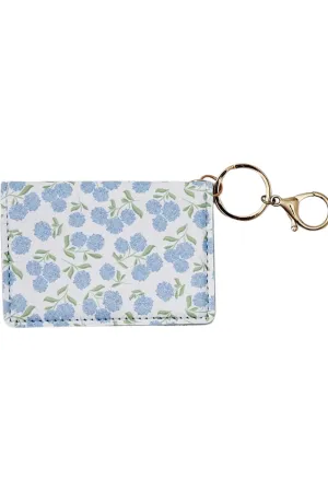 Hydrangea Print ID Wallet- Small Blue Hydrangea's