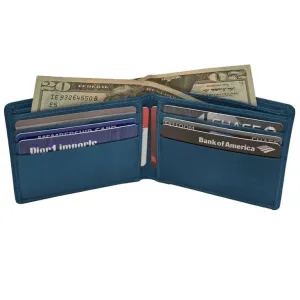 Leather Bifold Men's Wallet with Back Slit Pocket  Black/Toffee