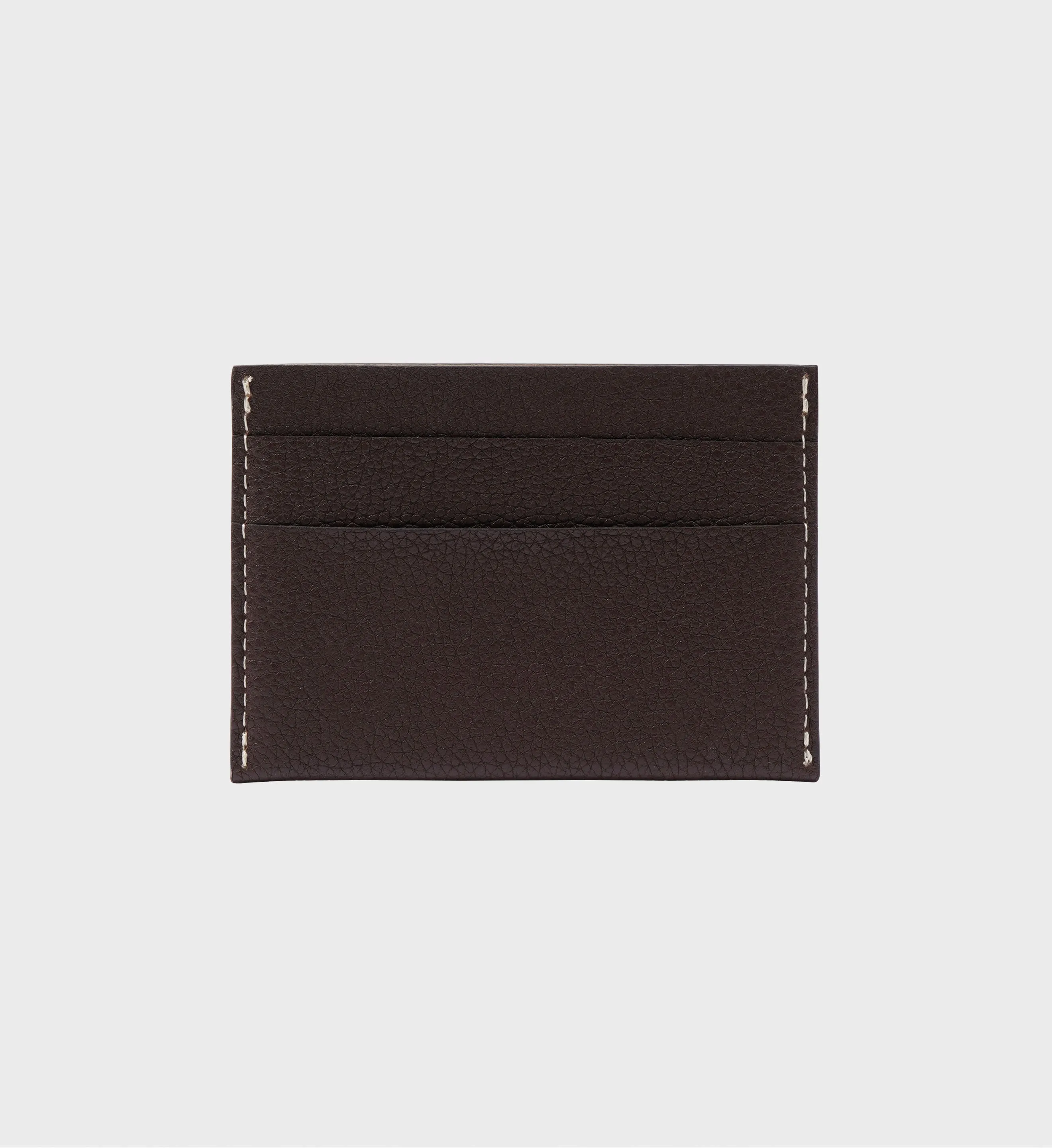 Leather Card Holder - Chocolate/Gold