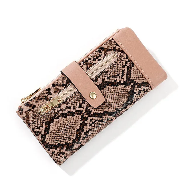 NEW Serpentine Leather Wallet  Zipper Cell