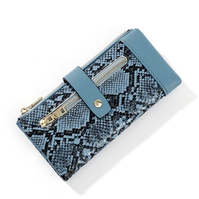 NEW Serpentine Leather Wallet  Zipper Cell