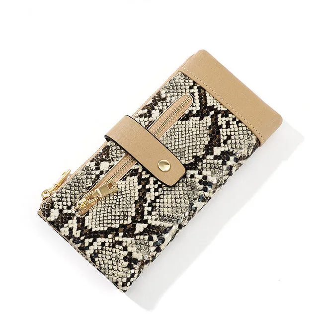 NEW Serpentine Leather Wallet  Zipper Cell
