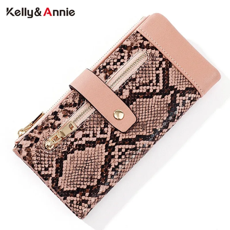 NEW Serpentine Leather Wallet  Zipper Cell