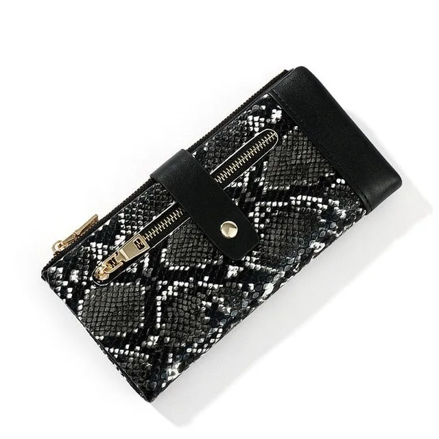 NEW Serpentine Leather Wallet  Zipper Cell