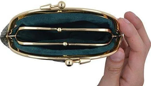 New Waterproof Eel Skin Large Double Coin Change Purse Wallet by Marshal