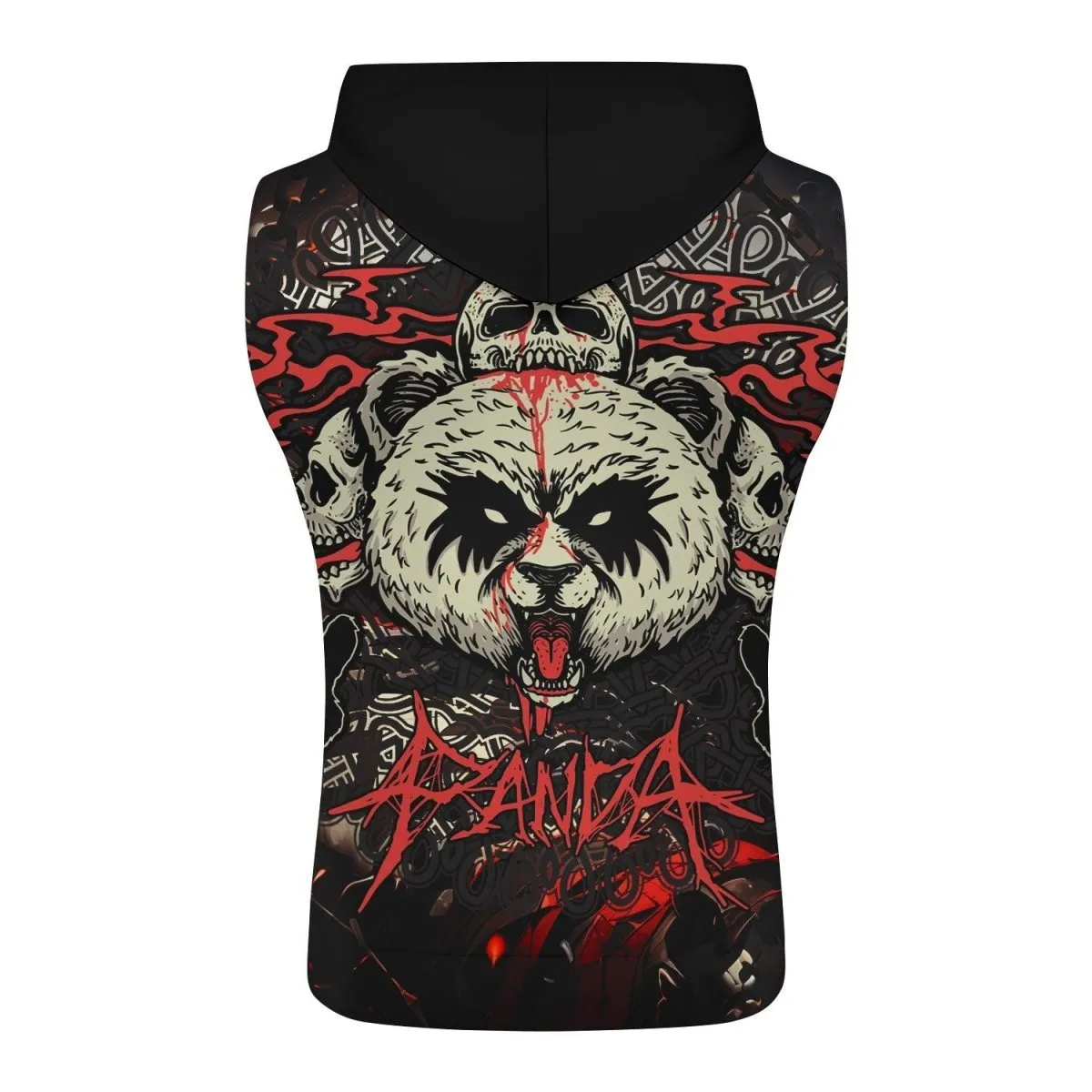 Panda Skull Sleeveless Pullover & Zip Hoodie