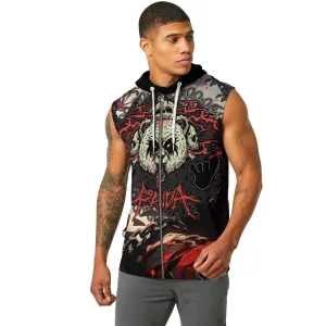 Panda Skull Sleeveless Pullover & Zip Hoodie