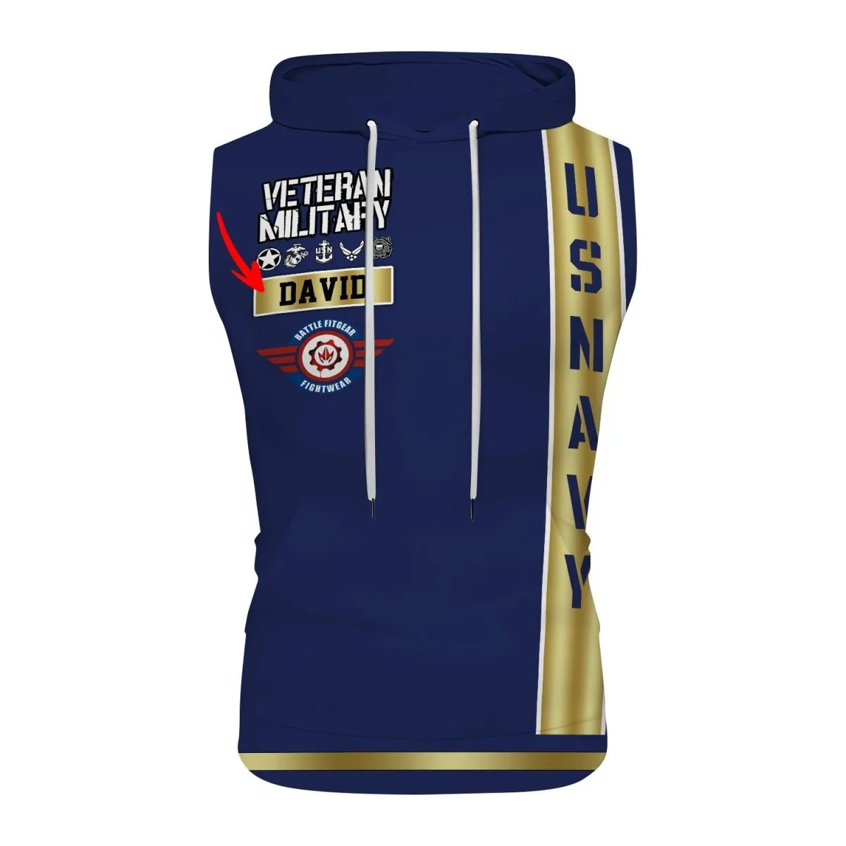 Personalized USA Navy Veteran Pullover & Zip Hoodie