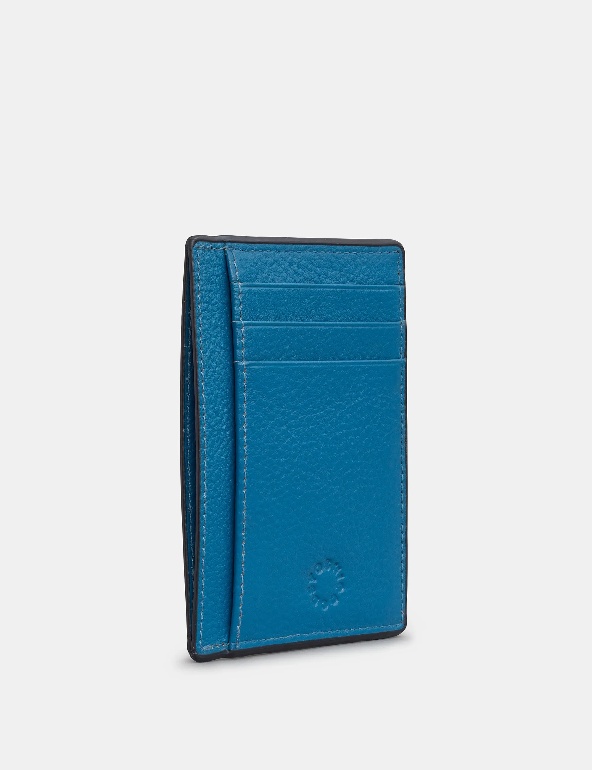 Petrol Blue Leather Card Holder With ID Window