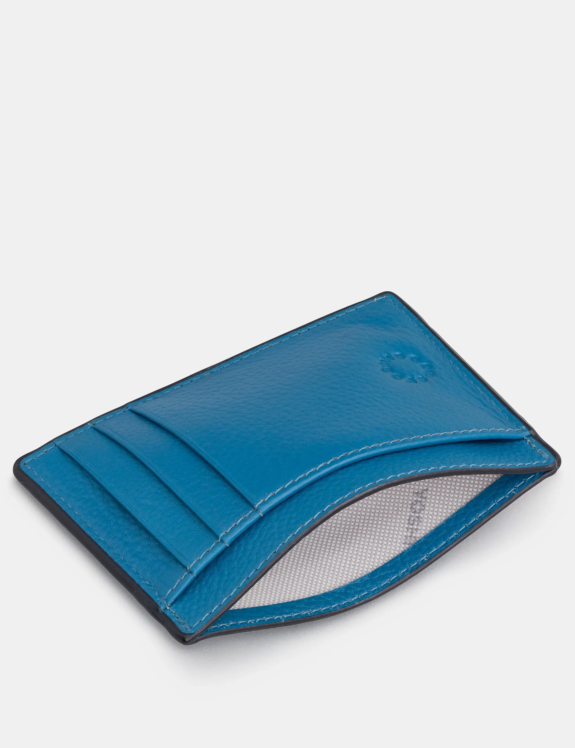 Petrol Blue Leather Card Holder With ID Window