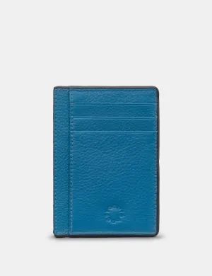 Petrol Blue Leather Card Holder With ID Window