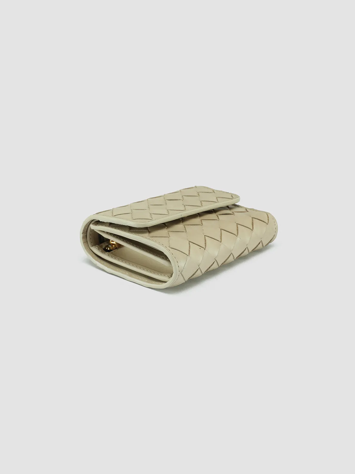 POCHE 110 - Ivory Woven Leather Trifold Wallet