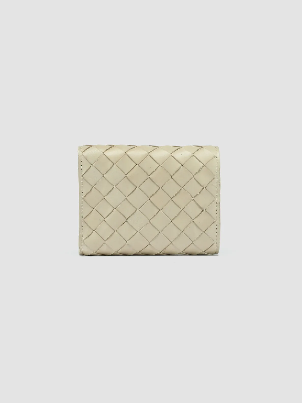 POCHE 110 - Ivory Woven Leather Trifold Wallet