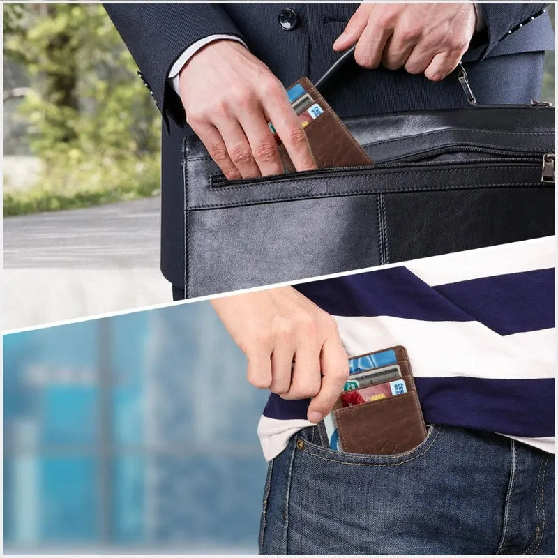 RFID Credit Card Holder Minimalist Card Cases & Money Organizers Front Pocket Wallet for Men & Women
