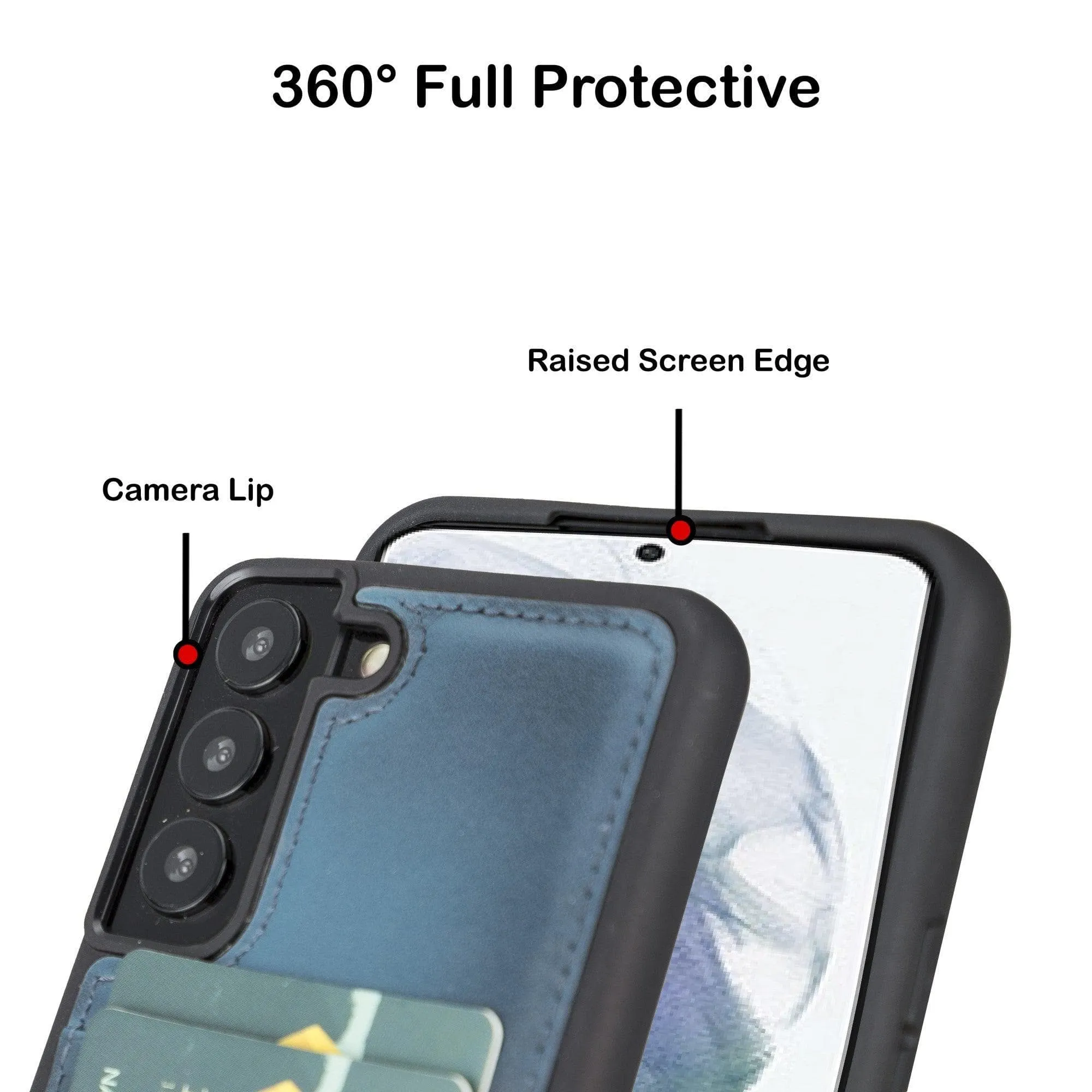 Samsung Galaxy S22 Series Genuine Leather Slim Back Cover Case with Card Holders