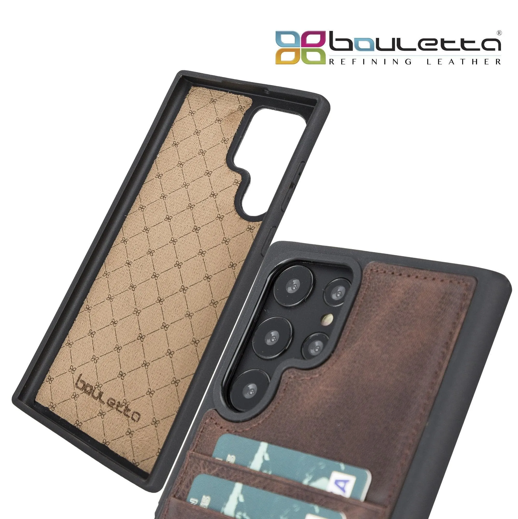 Samsung Galaxy S22 Series Genuine Leather Slim Back Cover Case with Card Holders