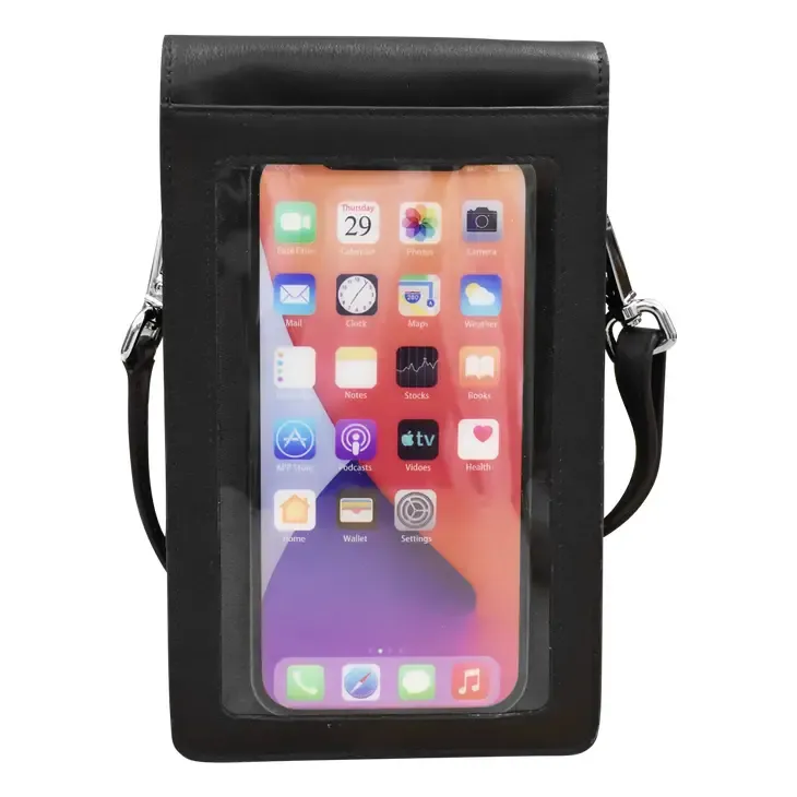 Slim Leather Phone Crossbody Wallet w/Tab Closure Light Gold
