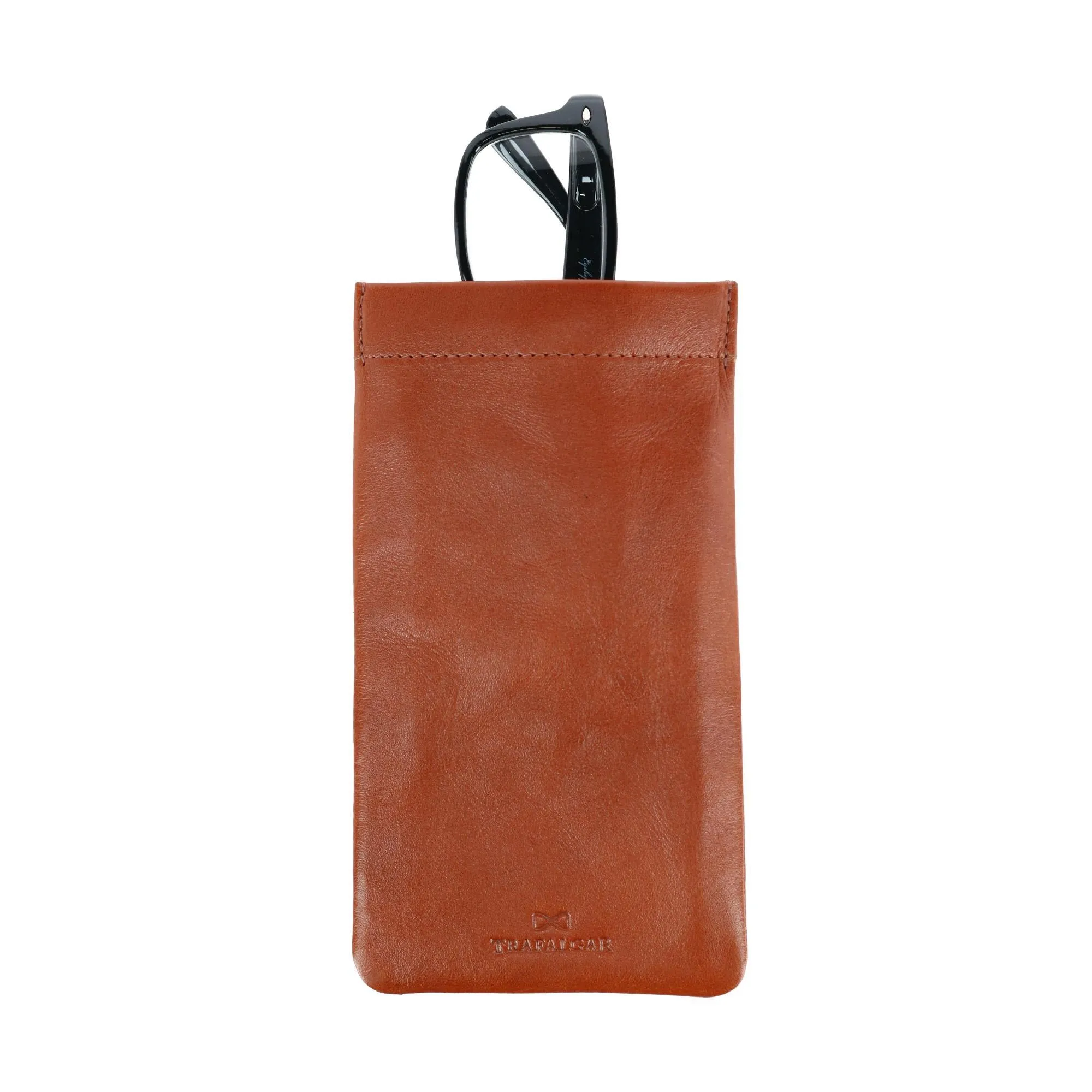 Trafalgar Whitehall Leather Spring Top Glasses Case